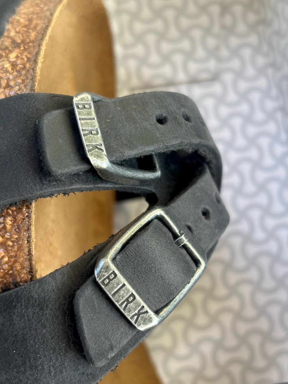 Birkenstock 💅 Franca Black Oiled Leather Buckle Sandals Slides Wmns 37 38 39 40 - Picture 3 of 12
